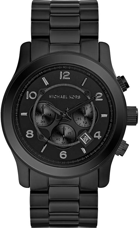 michael kors watch black dial|michael kors oversized runway watch.